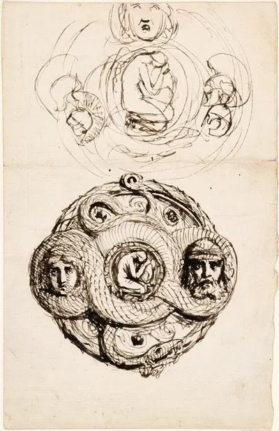 Studies for the Gold Fibula Presented to Helen Faucit by Фредерик Уильям Бертон, c.1845 — digital art print download
