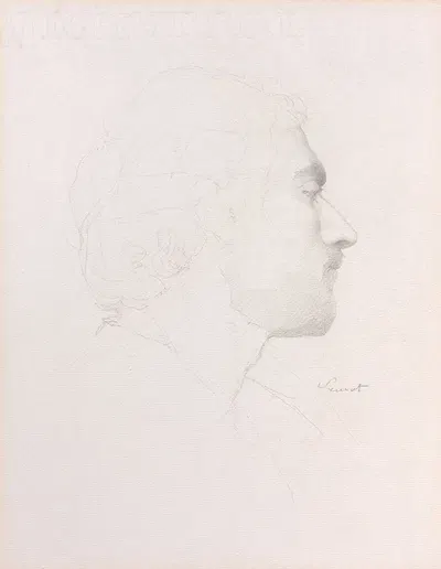 Tête d'homme de profil by Жорж Сёра — digital art print download