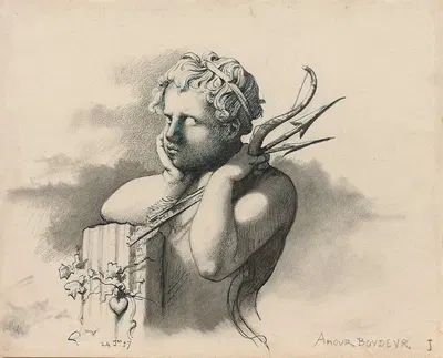 Amour boudeur by Henri Lehmann, 1857 — digital art print download
