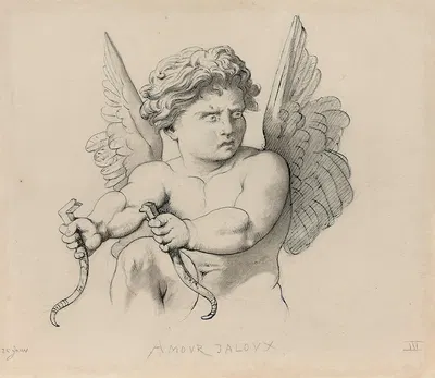 Amour jaloux by Henri Lehmann, 1857 — digital art print download