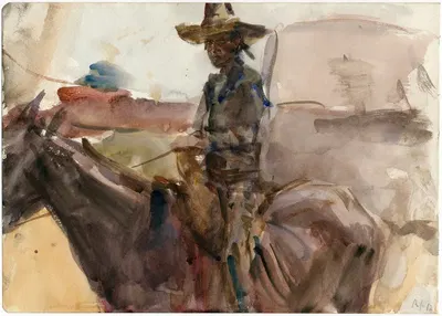 Cowboy te paard by Isaac Israëls — digital art print download