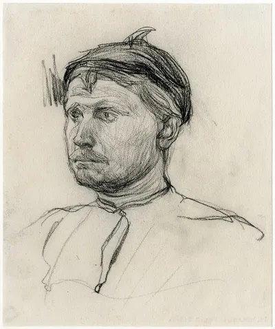 Hoofd van een man, portret by Isaac Israëls, 1888 — digital art print download