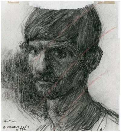 Kop van een man, portret van een arbeider 2 by Isaac Israëls, 1888 — digital art print download