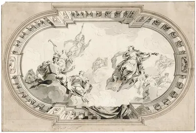 Design for a ceiling decoration by Якоб де Вит — digital art print download
