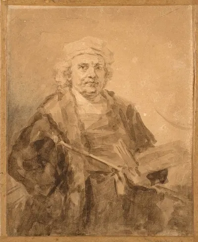 Portrait de Rembrandt à la palette by Жан-Оноре Фрагонар — digital art print download