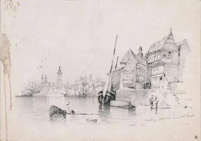A Flemish Port by Иеремия Ходжес Мулкэи, 1842 — digital art print download