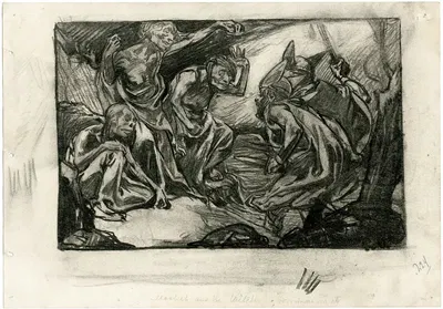 Macbeth, Banquo en de drie hekse by Иоганнес Иосифус Аартс — digital art print download