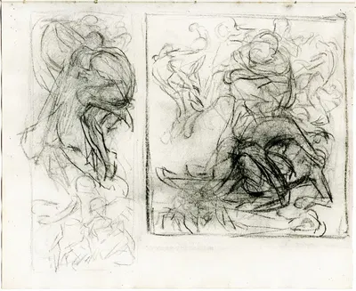 Schetsboekkatern met verschillende compositiestudies by Иоганнес Иосифус Аартс — digital art print download