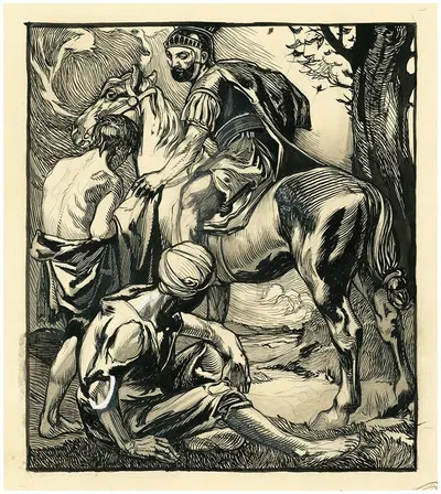 St Martin and the beggar by Иоганнес Иосифус Аартс — digital art print download