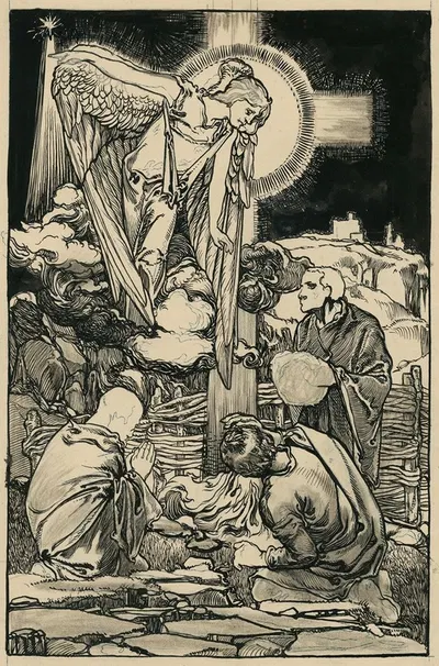 The angel appearing to the shepherds by Иоганнес Иосифус Аартс — digital art print download