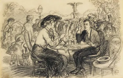 The Café at Bethesda Fountain, Central Park by Джон Слоун, 1904 — digital art print download