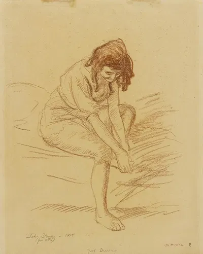 Girl Dressing by Джон Слоун, 1914 — digital art print download