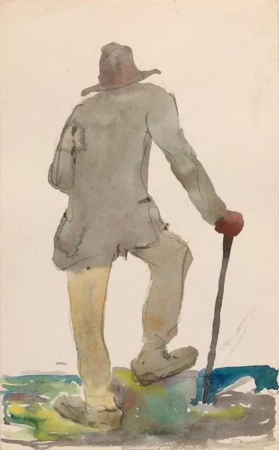 A Man with a Walking Stick by Майкл Хили — digital art print download