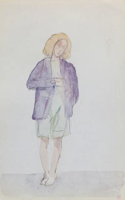 A Woman in a Purple Jacket by Майкл Хили — digital art print download