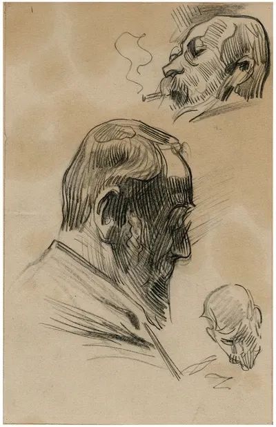 Drie studies van dezelfde kop by Nicolaas van der Waay — digital art print download