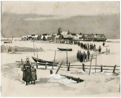 Gezicht op Marken in de winter by Николаас ван дер Ваай — digital art print download