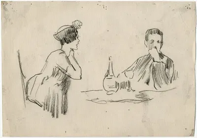 Man en vrouw in een café by Николаас ван дер Ваай — digital art print download