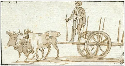 Een ossenwagen by Отто Ховен — digital art print download