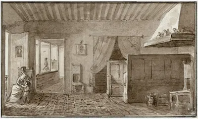 Interieur van een huis by Отто Ховен — digital art print download