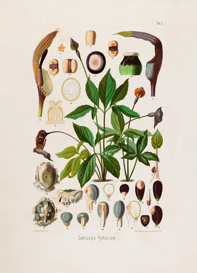 Aroideae Maximilianae Pl.02 by Heinrich Wilhelm Schott, 1879 — digital art print download