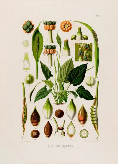 Aroideae Maximilianae Pl.14 by Heinrich Wilhelm Schott, 1879 — digital art print download