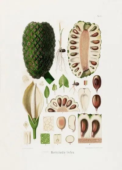 Aroideae Maximilianae Pl.22 by Heinrich Wilhelm Schott, 1879 — digital art print download