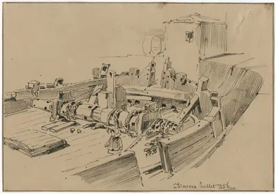 De ankerwinde van een oud zeevaartuig by Питер ван Лун, 1856 — digital art print download