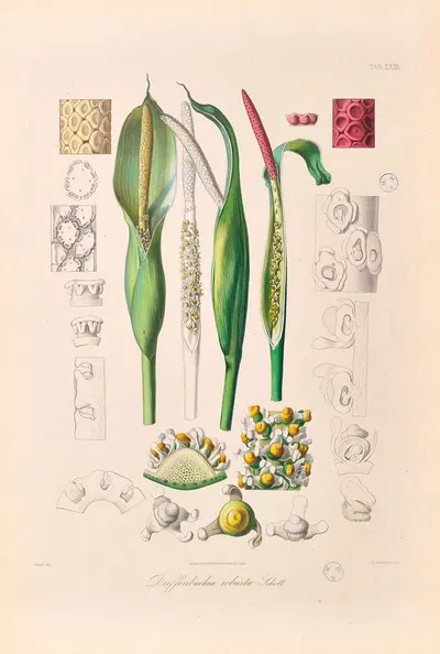 Icones Aroidearum Pl.23 by Heinrich Wilhelm Schott, 1857 — digital art print download