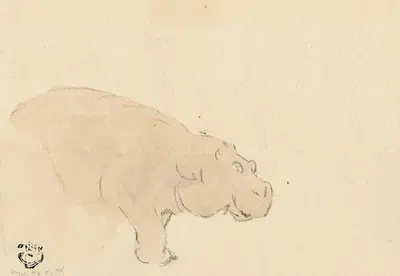 Het nijlpaard in de Engelse dierentuin by Питер ван Лун, 1806 — digital art print download