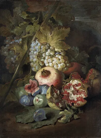 Stilleven met vruchten by Abraham Brueghel, 1670 — digital art print download