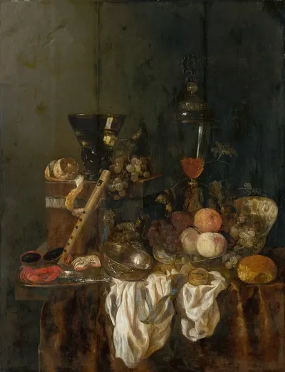 Sumptuous Still Life by Авраам ван Бейерен, c. 1655 — digital art print download