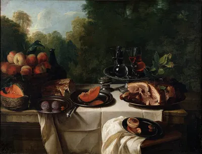 Breakfast Piece with Ham by Александр Франсуа Деспор — digital art print download