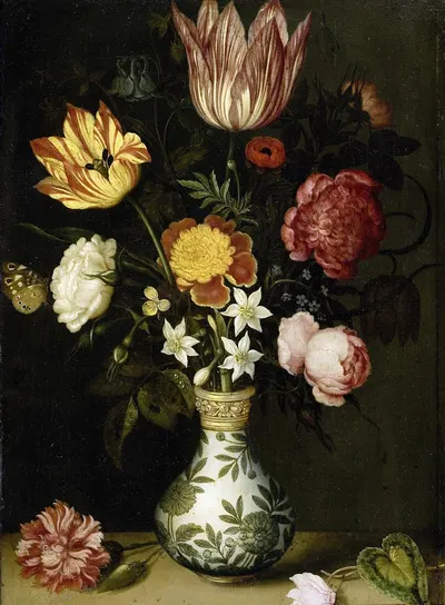 Still Life with Flowers in a Wan-li Vase by Ambrosius Bosschaert the Elder, 1619 — digital art print download