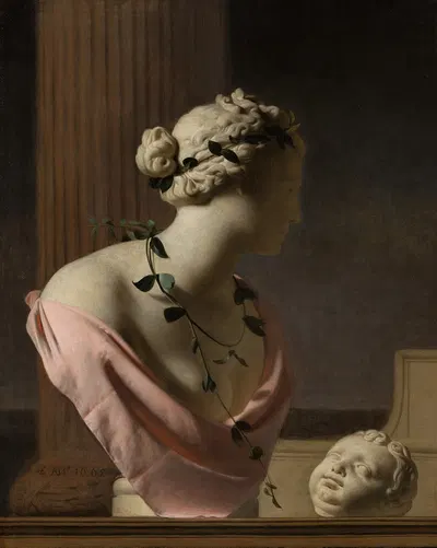 Trompe l'Oeil with a Bust of Venus by Цезарь Ван Эвердинген, 1665 — digital art print download