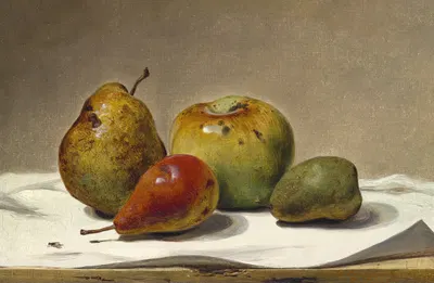 Three Pears and an Apple by David Johnson, 1857 — digital art print download
