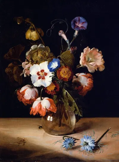 Flowers in a Glass Vase by Dirck de Bray, 1671 — digital art print download
