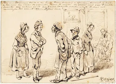 Karik., ruzie bij een café by Питер ван Лун, 1846 — digital art print download