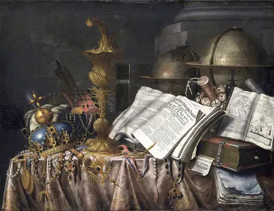 Vanitas Still Life by Эдвард Коллиер, 1662 — digital art print download
