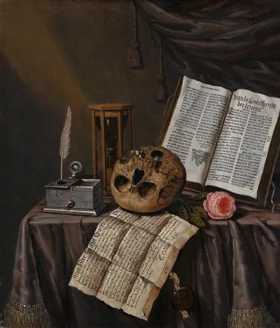 Vanitas Still Life by Эдвард Коллиер, 1675 — digital art print download