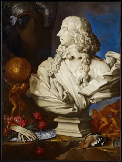 Allegorical Still Life with Bernini's Bust of Francis I d'Este by Francesco Stringa — digital art print download