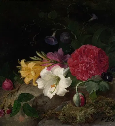 Still Life with Flowers by Франц Дидерик Бё, 1867 — digital art print download