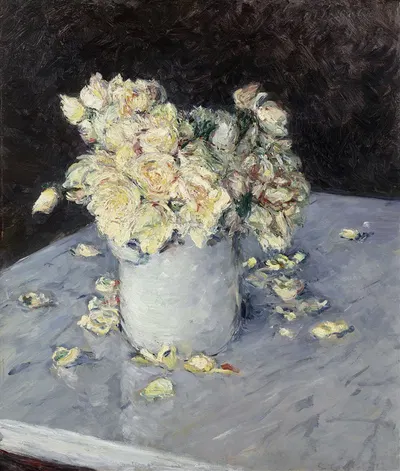 Yellow Roses in a Vase by Гюстав Каййботт, 1882 — digital art print download