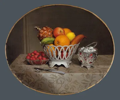 Fruit Piece by Ханна Браун Скиле, 1860 — digital art print download