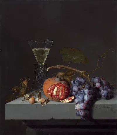 Still Life with Fruit by Jacob van Walscapelle, 1675 — digital art print download