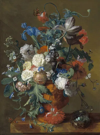 Flowers in an Urn by Ян ван Хёйсум — digital art print download