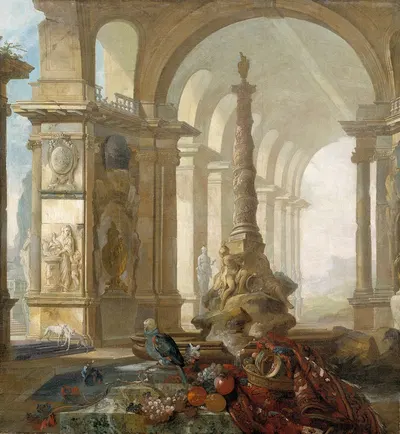 Landscape with palace interior by Йохан Паш старший — digital art print download