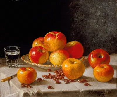 Still Life, Apples and Chestnuts by Джон Ф. Фрэнсис, 1859 — digital art print download