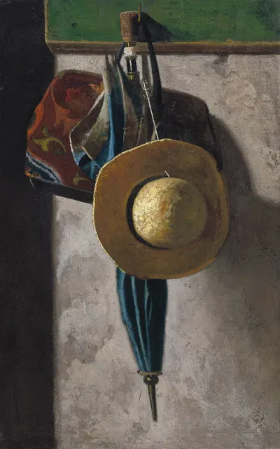 Straw Hat,Bag and Umbrella by John Frederick Peto — digital art print download