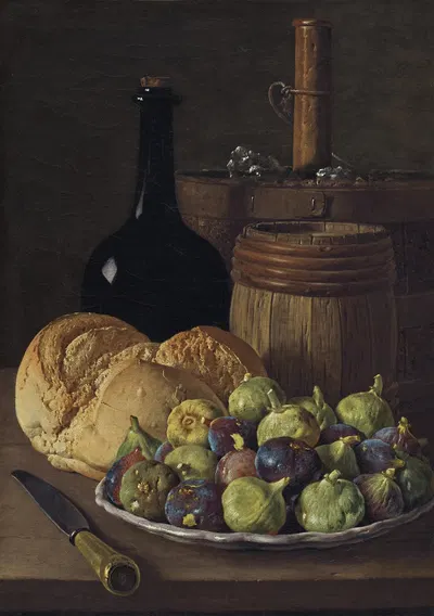 Still Life with Figs and Bread by Luis Meléndez, c. 1770 — digital art print download