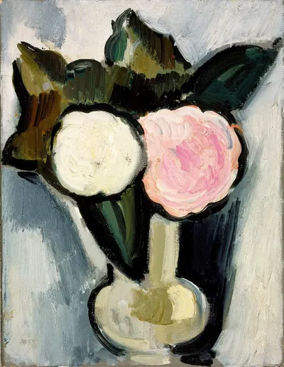 Pink and White Flowers in a Vase by Marsden Hartley — digital art print download